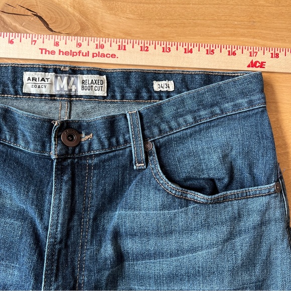 ARIAT LEGACY M4 RELAXED BOOTCUT JEAN MED WASH DENIM RODEO WESTERN BARN MEN 34X34 - Picture 7 of 12